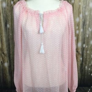 Tommy Hilfiger Women’s White Pink Polka Dot Top